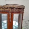 A Rare Near Pair of 20th Century French Style Vitrine / Display Demi Lune Cabinets With Brass Gallery And Fittings and Mirror Interior - Image 17