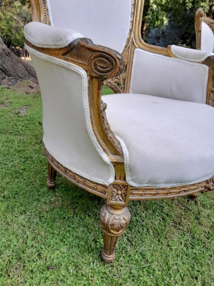 A Pair Of French Style Giltwood Ornate Arm Chairs - Image 7