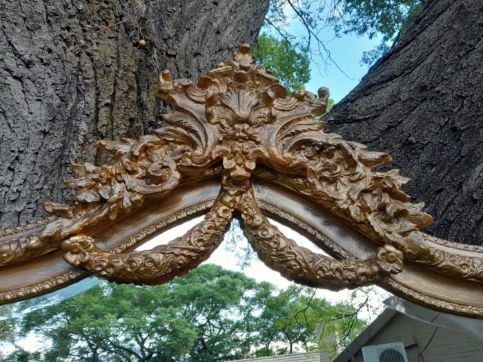 A French Rococo Style Ornately Carved And Gilded Bevelled Mirror 4 - Image 6