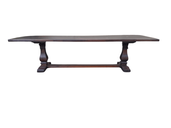 A 20th Century French Style Oak Refectory Table Or Twelve Seater Dining Table