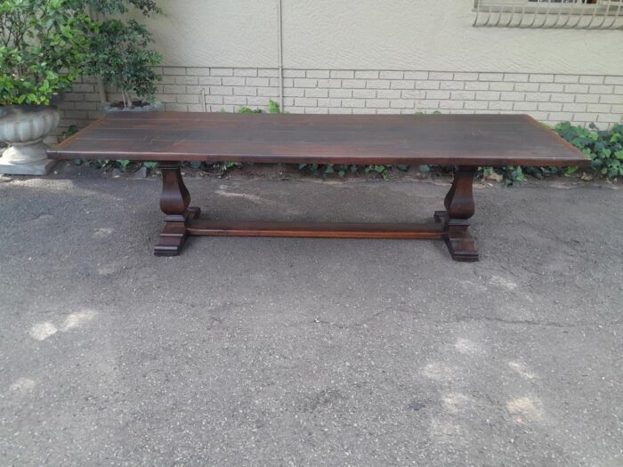 A 20th Century French Style Oak Refectory Table Or Twelve Seater Dining Table - Image 2