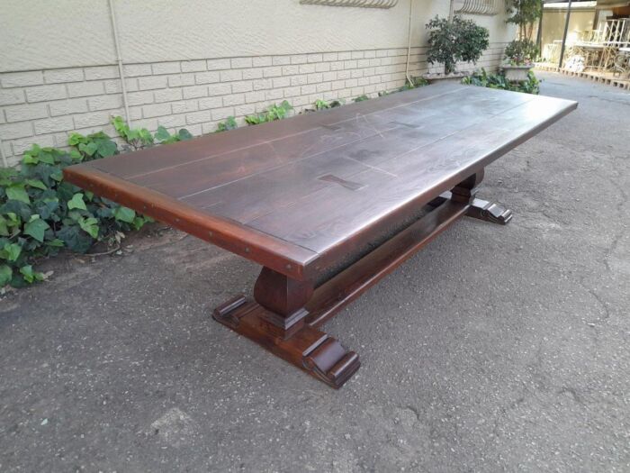 A 20th Century French Style Oak Refectory Table Or Twelve Seater Dining Table - Image 3