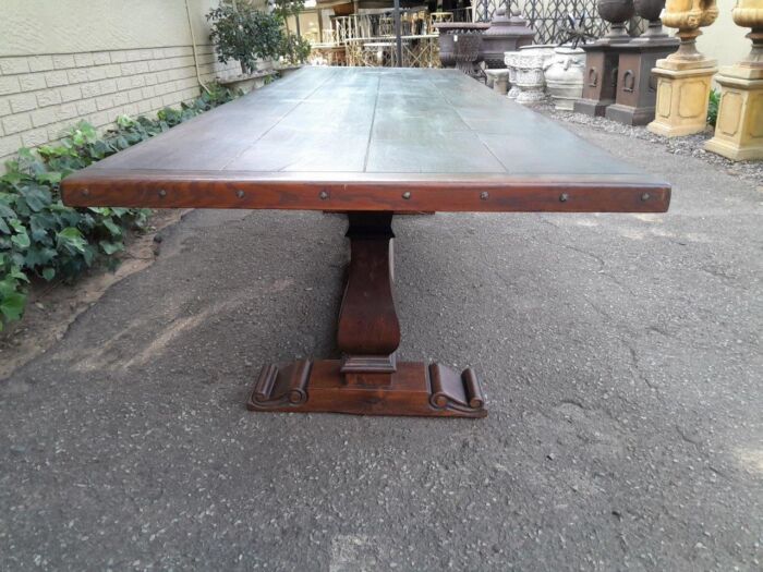 A 20th Century French Style Oak Refectory Table Or Twelve Seater Dining Table - Image 4