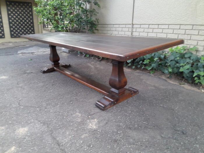 A 20th Century French Style Oak Refectory Table Or Twelve Seater Dining Table - Image 5