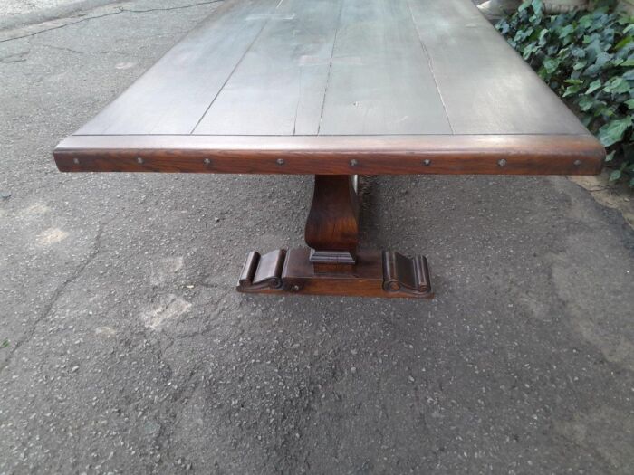 A 20th Century French Style Oak Refectory Table Or Twelve Seater Dining Table - Image 6