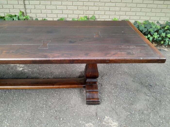 A 20th Century French Style Oak Refectory Table Or Twelve Seater Dining Table - Image 10