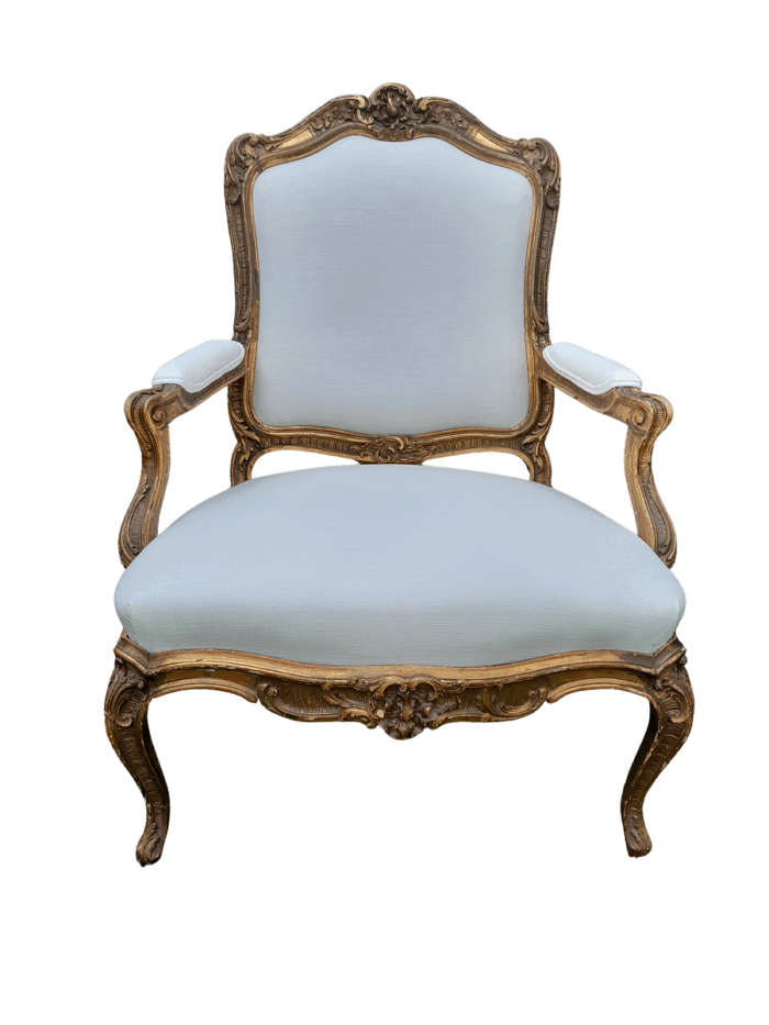 A 20th Century French Style Carved Giltwood Armchair