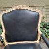 A 20th Century French Style Pair of Fruitwood Armchairs in a Contemporary Wood Finish and Upholstered in Leather - Image 7