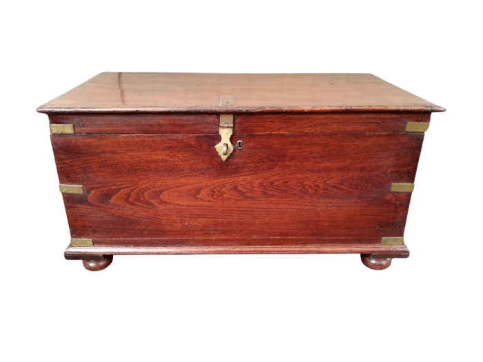 A 20th Century Oak Kist with Brass Handles and Hardware