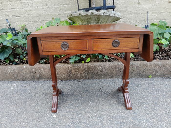 A Regency Style Inlaid Drop-Side / Sofa Table in Mahogany - Image 2