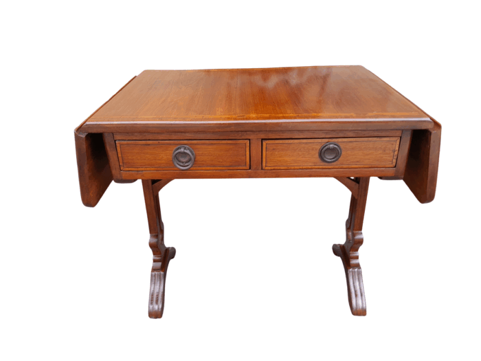 A Regency Style Inlaid Drop-Side / Sofa Table in Mahogany