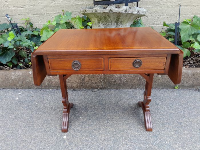 A Regency Style Inlaid Drop-Side / Sofa Table in Mahogany - Image 3