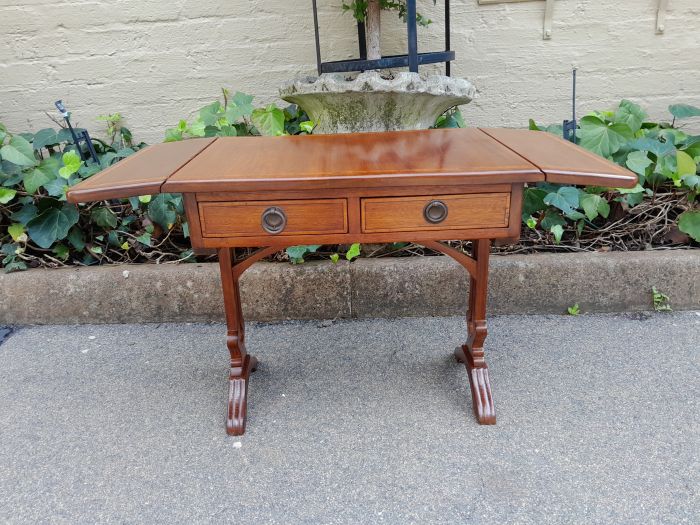 A Regency Style Inlaid Drop-Side / Sofa Table in Mahogany - Image 5
