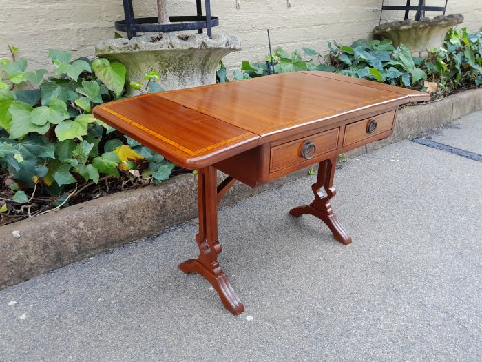 A Regency Style Inlaid Drop-Side / Sofa Table in Mahogany - Image 7