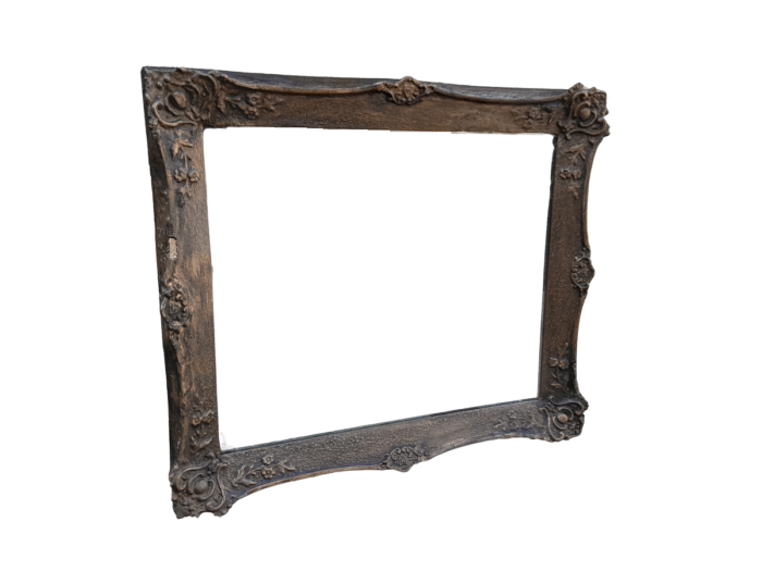 An Antique Ornately Carved and Hand- Painted  Mirror