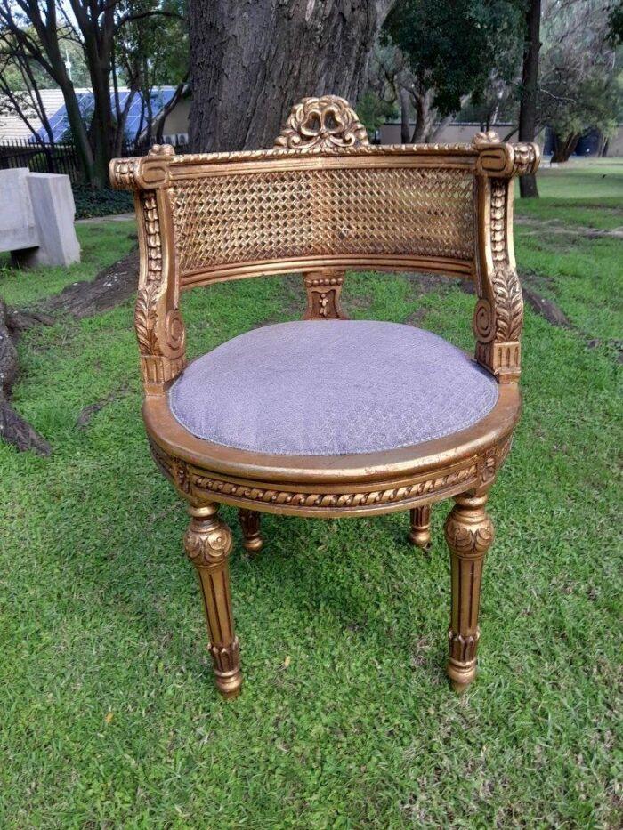 A Pair of French Louis XVI Style Carved and Rattan Chairs - Image 4