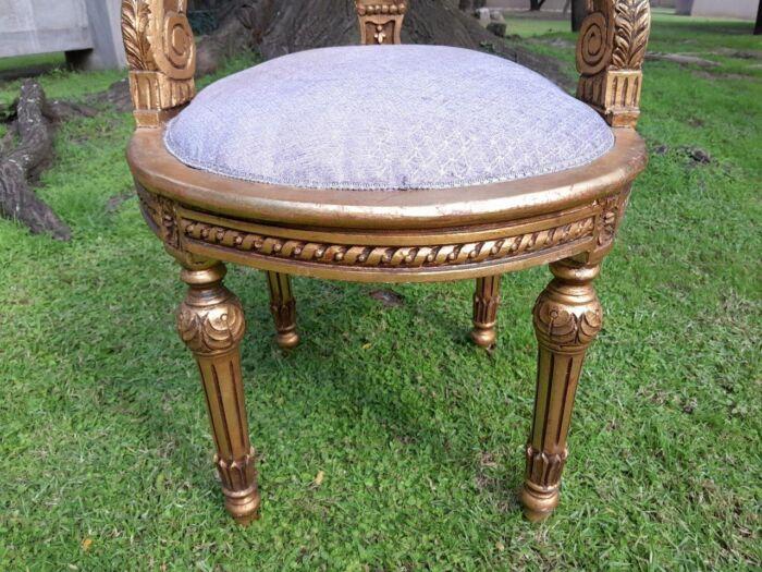 A Pair of French Louis XVI Style Carved and Rattan Chairs - Image 5