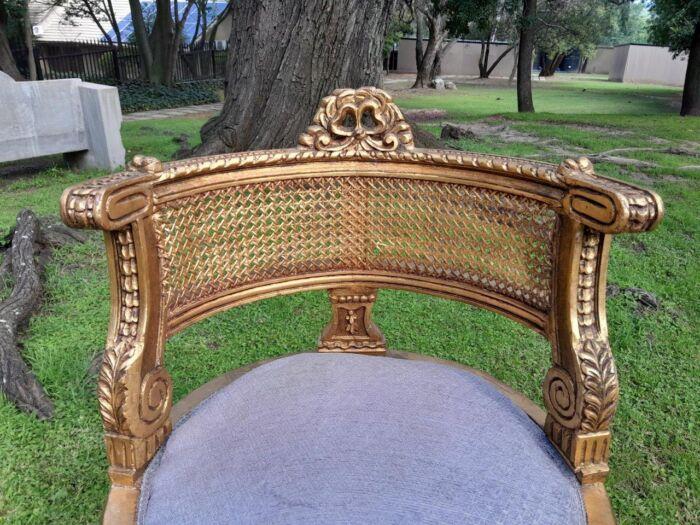 A Pair of French Louis XVI Style Carved and Rattan Chairs - Image 6