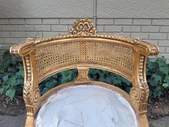 A Pair of French Louis XVI Style Carved and Rattan Chairs - Image 11