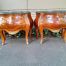 An  Antique 19th Century Pair of French Walnut Bombe Chest of Drawers with Marble tops