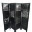 A 20th Century 4-Panel Contemporary Darkened Wooden  /  Black Floor Screen  /  Room Divider