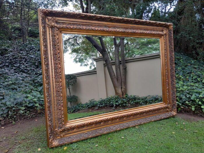 A 20th Century Heavily Carved And Bevelled Framed Mirror Of Large Proportions - Image 3