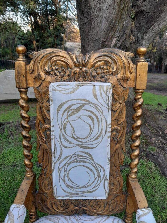 A 20th Century Pair Of Giltwood / Gilded Throne / Arm Chairs - Image 8