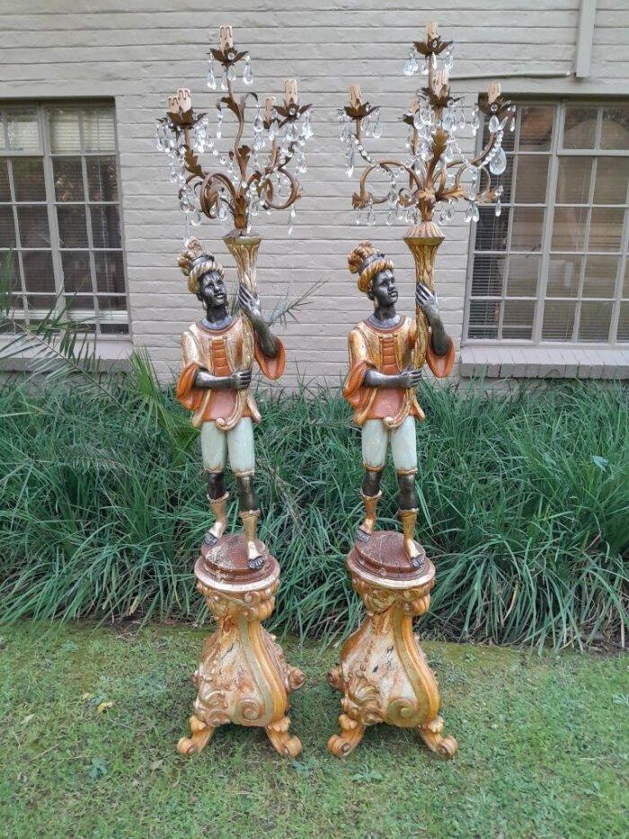 A 20th Century Pair Of Venetian Blackamoor Torchiers - Image 3