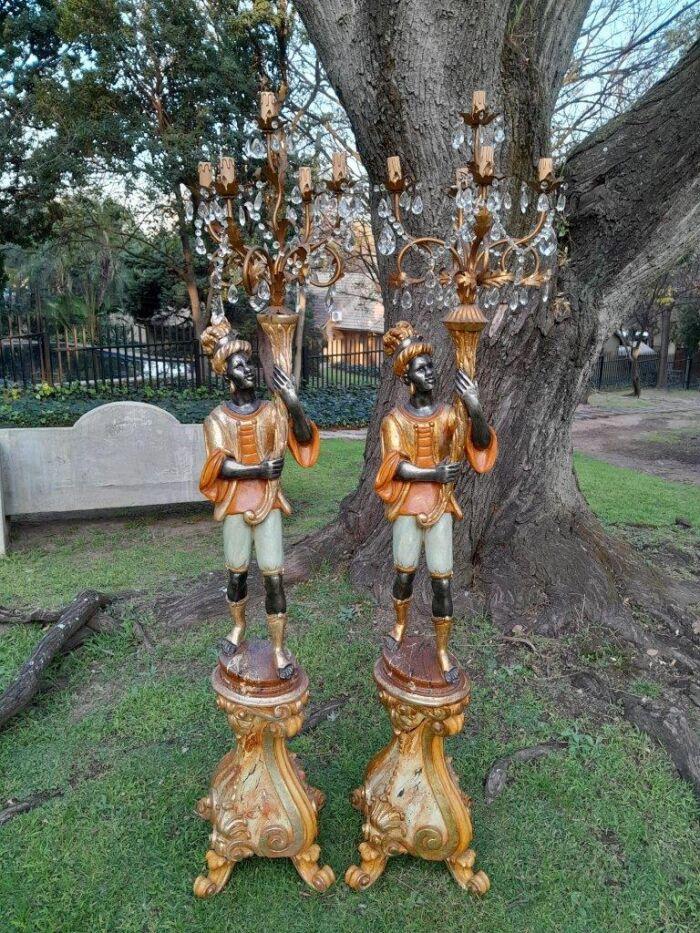 A 20th Century Pair Of Venetian Blackamoor Torchiers - Image 4