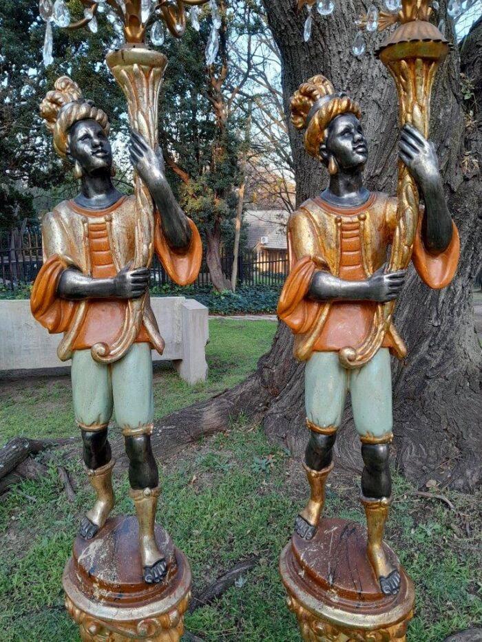 A 20th Century Pair Of Venetian Blackamoor Torchiers - Image 6