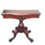 An Antique Victorian Circa / 1880 Walnut Folding Card Table On Original Castors And Black Baize Interior