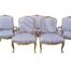 An Antique 19th Century French Carved And Hand Gilded With Gold Leaf Set Consisting Of A Settee  And Four Arm Chairs