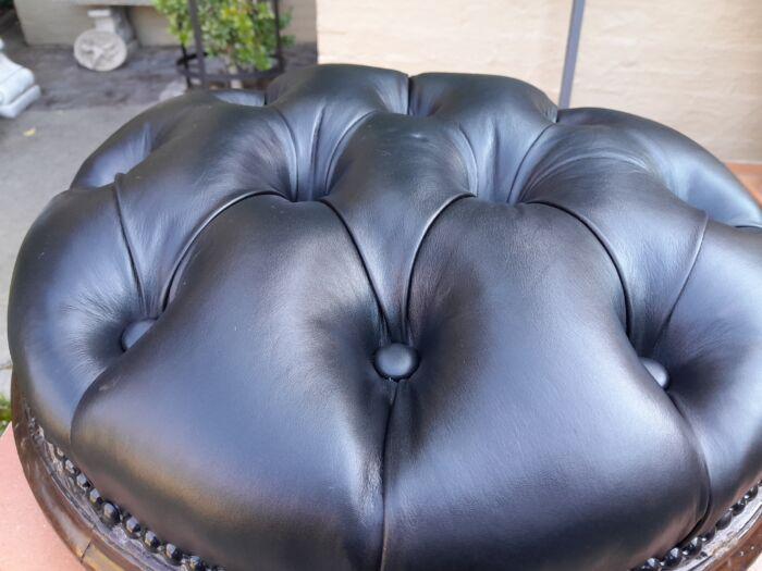 An Antique Victorian 20th Century / Circa 1880s Mahogany Foot Stool On Bun Feet In A Hand Gilded Finish - Image 7