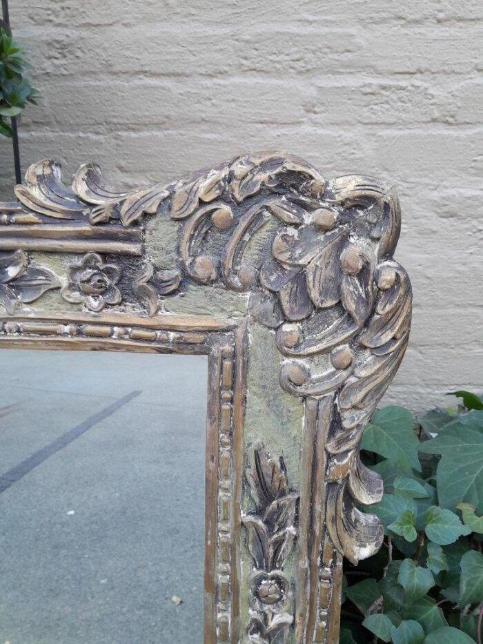 A 20th Century Victorian Style Heavily Carved Gilt And Green Mirror - Image 5