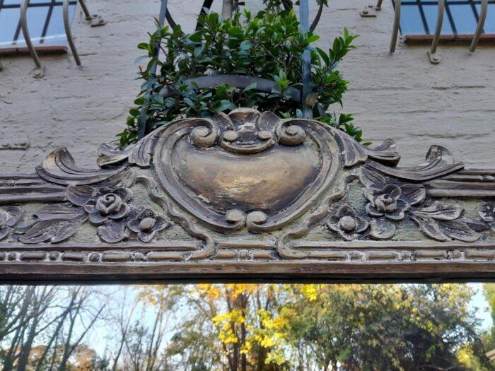 A 20th Century Victorian Style Heavily Carved Gilt And Green Mirror - Image 6