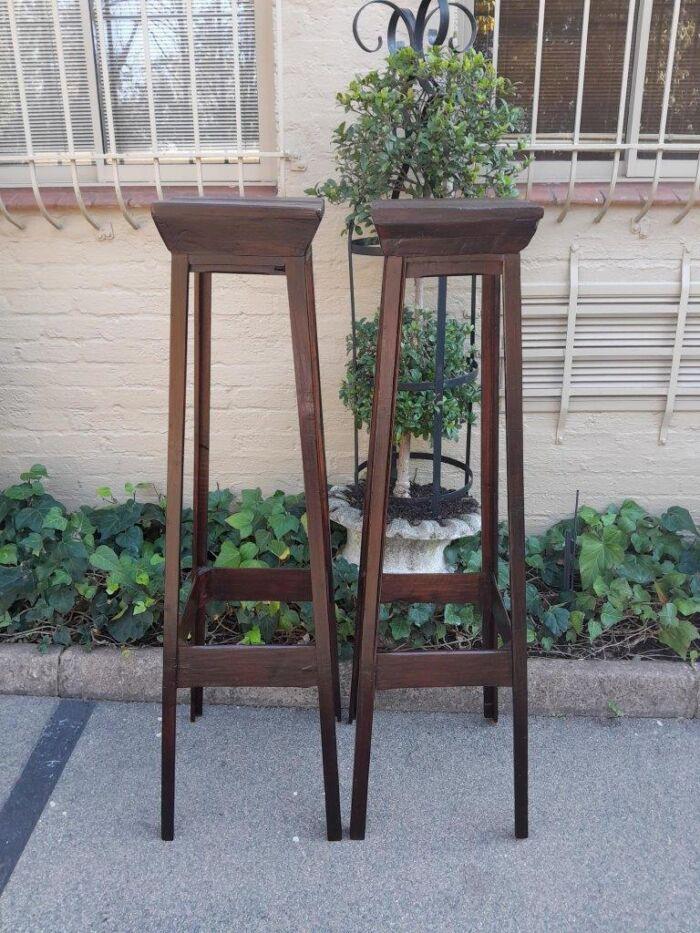 A Pair Of  Decorative Ebonised Wooden Plinths / Stands - Image 3
