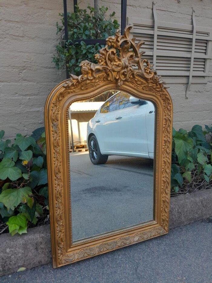 An Antique French 19th Century Ornately Carved Giltwood Mirror ND - Image 2