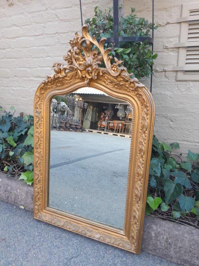 An Antique French 19th Century Ornately Carved Giltwood Mirror ND - Image 3