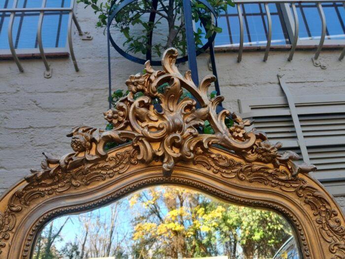 An Antique French 19th Century Ornately Carved Giltwood Mirror ND - Image 5