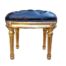 A 20th Century French-Style Beechwood Carved Footstool In A Hand Gilded Finish And Upholstered In Leather