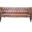 An Antique 19th Century Chesterfield Settee With Original Leather And Castors