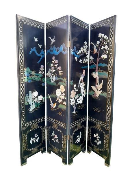A 20TH Century Chinese Screen With Two Different Sides