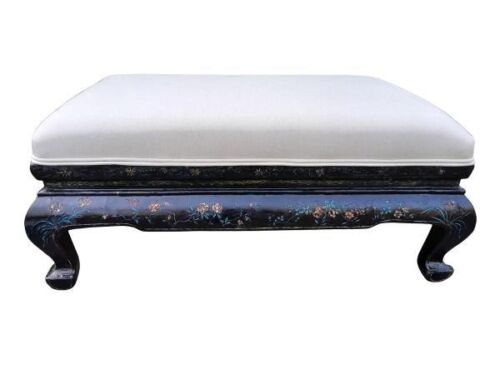 An Antique George Iii Circa 1800s  Chinoiserie Wood Foot Stool
