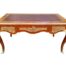 A 20th Century French Louix XVI Style Walnut Desk / Writing Table / Bureau Plat With Gilt Tooled Leather Top