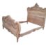 An Antique Circa 1920 French Walnut And Ornately Carved Double Bed In A Contemporary Bleached Finish