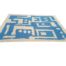 A Woven Cotton Dhurrie / Kelim Carbet / Rug In A Blue And Beige Abstract Design Nd