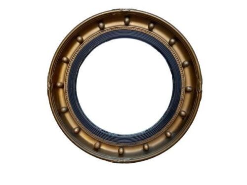 An Antique Circa 1810s Regency Gilded And Ebonised Circular Concave Mirror Nd