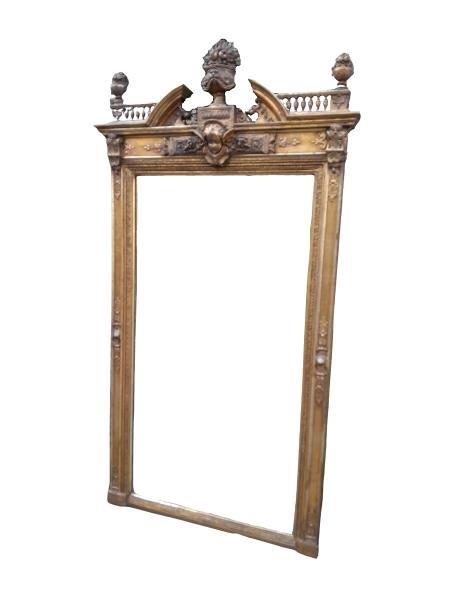 A 19th Century Circa 1880s French Louis XVI Style Carved  Giltwood  Pier Mirror
