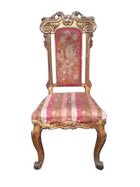 An Early 19th Century Ornately Carved Gilded Statement High Back Chair (Still To Be Upholstered)