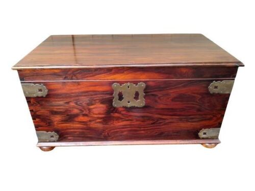 A 20th Century Blackwood Chest With Brass Hardware